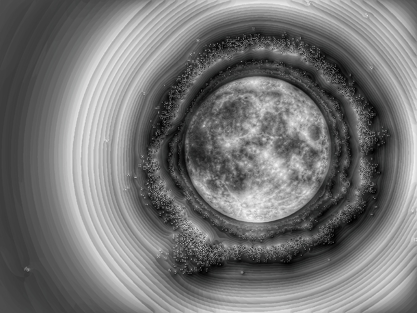 Mond mit Kreisen