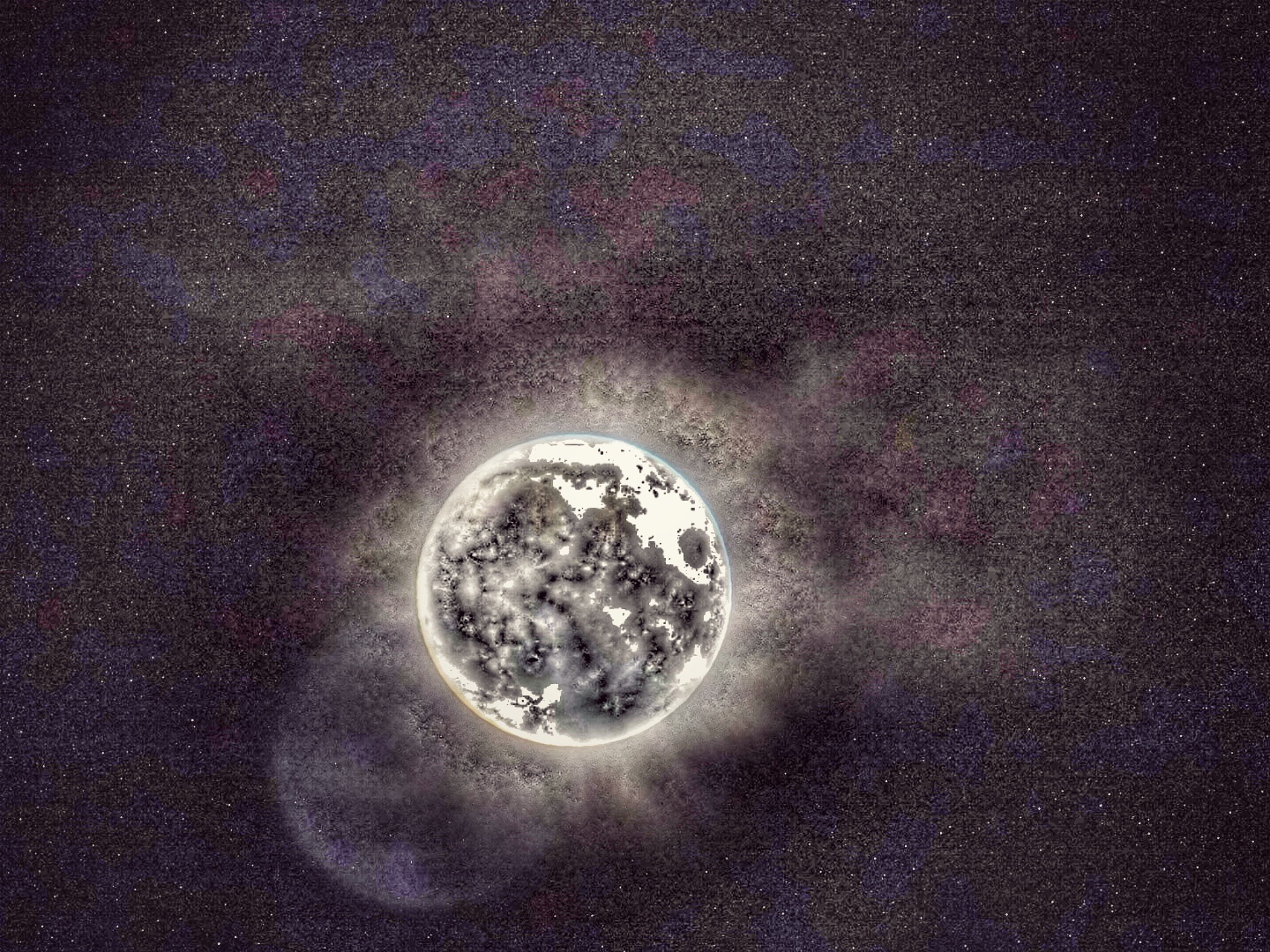 abstraktes Bild vom Mond, violet